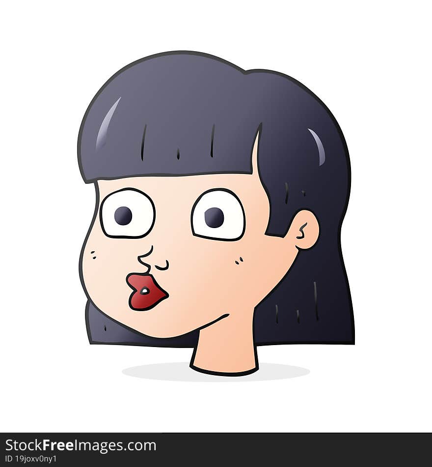 cartoon female face