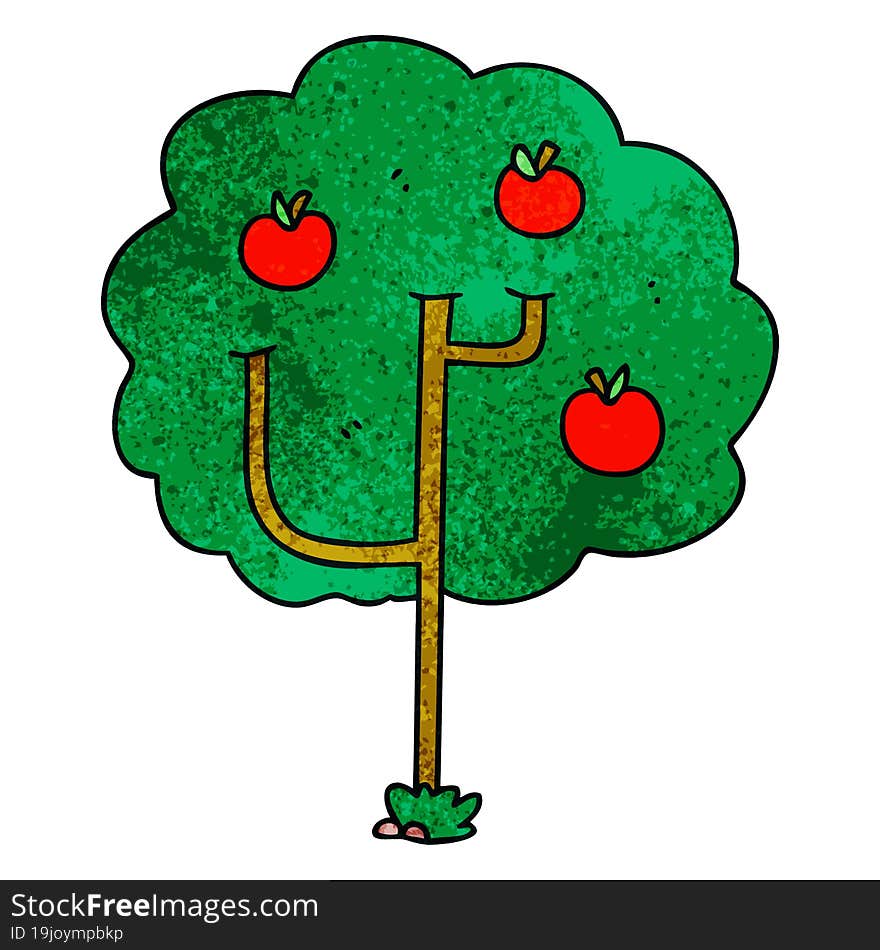 hand drawn quirky cartoon tree. hand drawn quirky cartoon tree