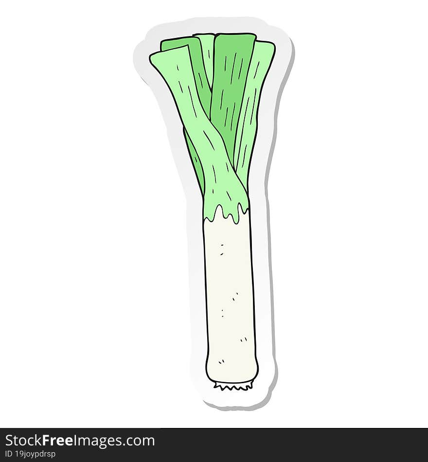 sticker of a cartoon leek