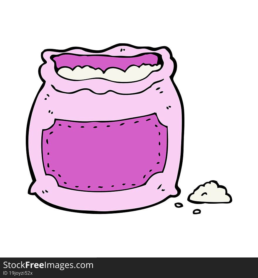 cartoon pink bag of flour