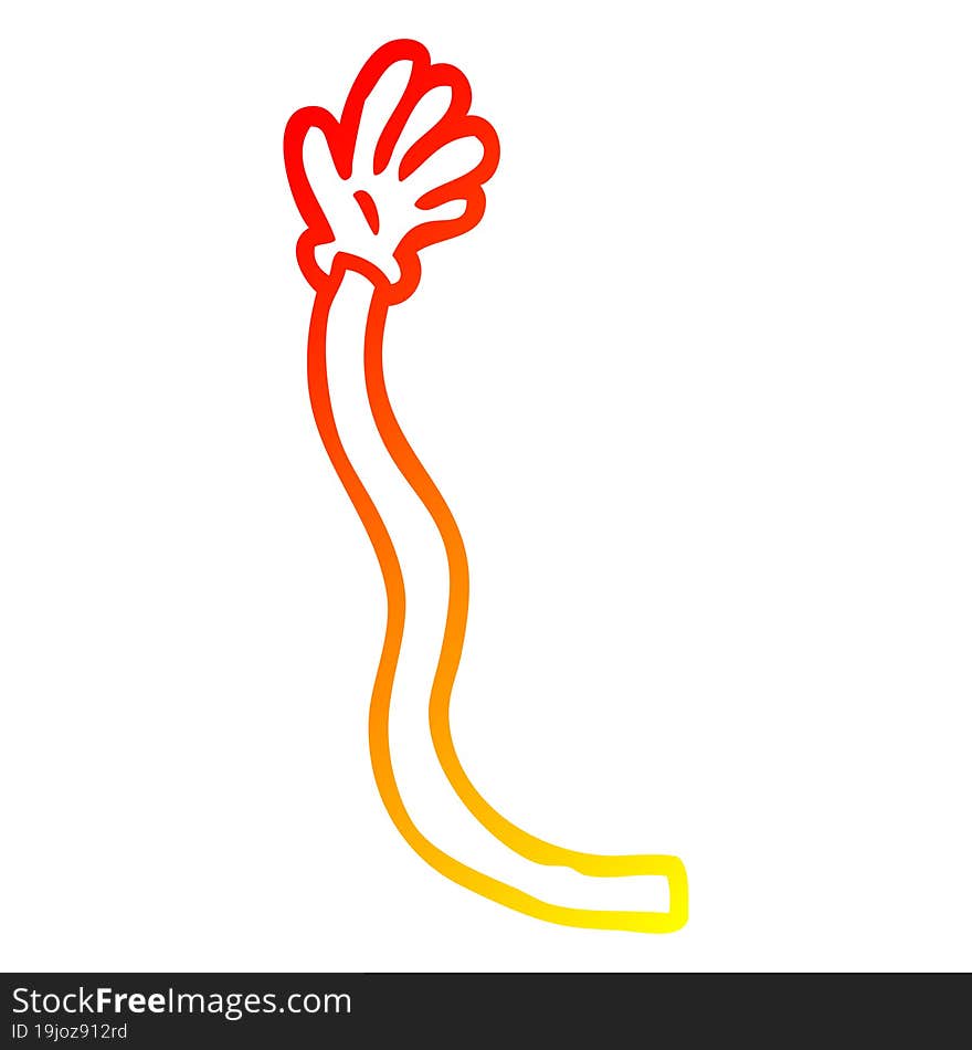 warm gradient line drawing of a cartoon retro hand gestures