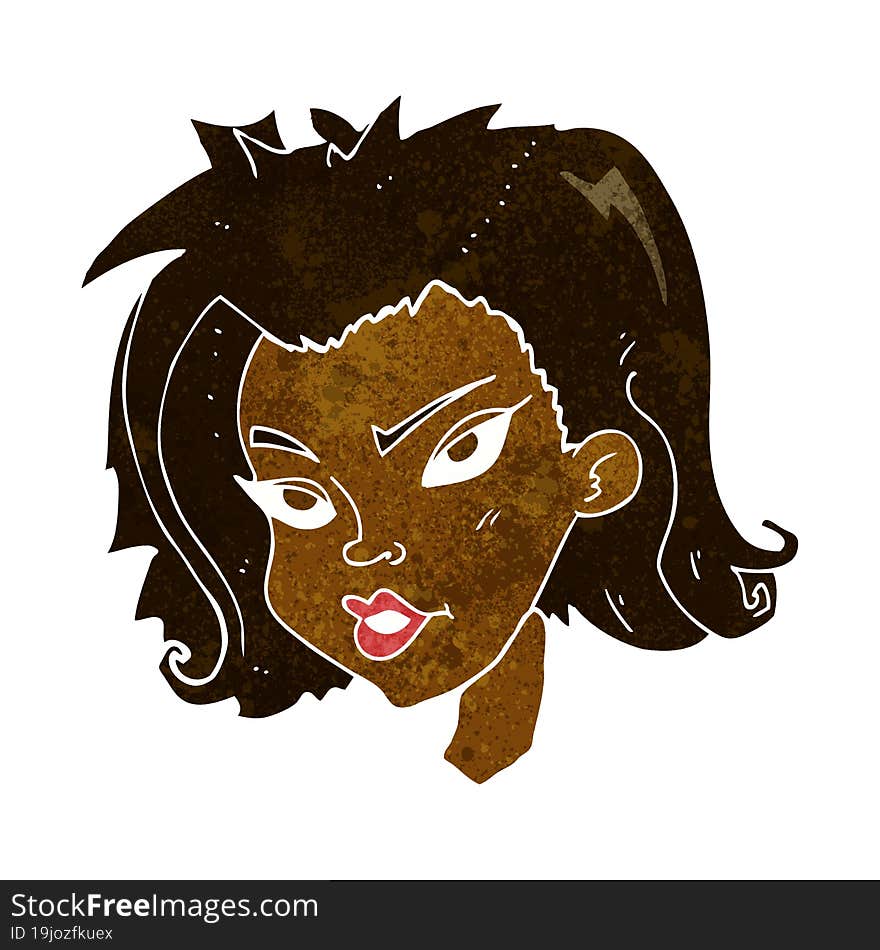 cartoon female face