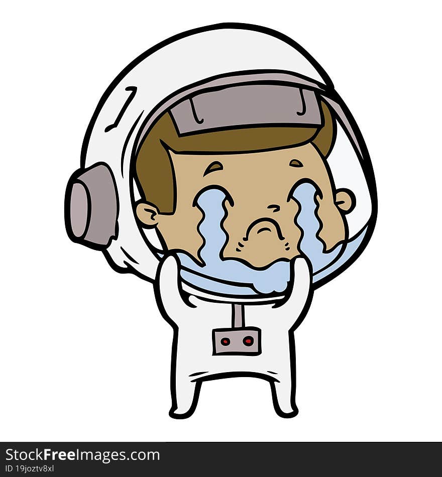 cartoon crying astronaut. cartoon crying astronaut