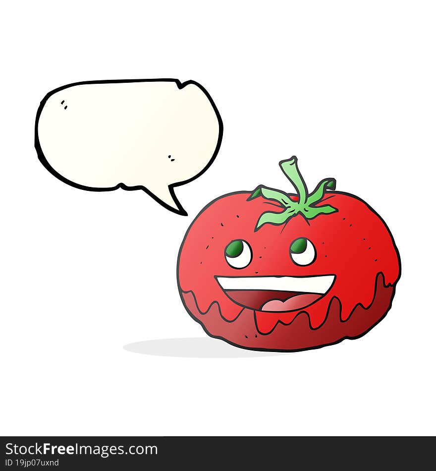 freehand drawn speech bubble cartoon tomato