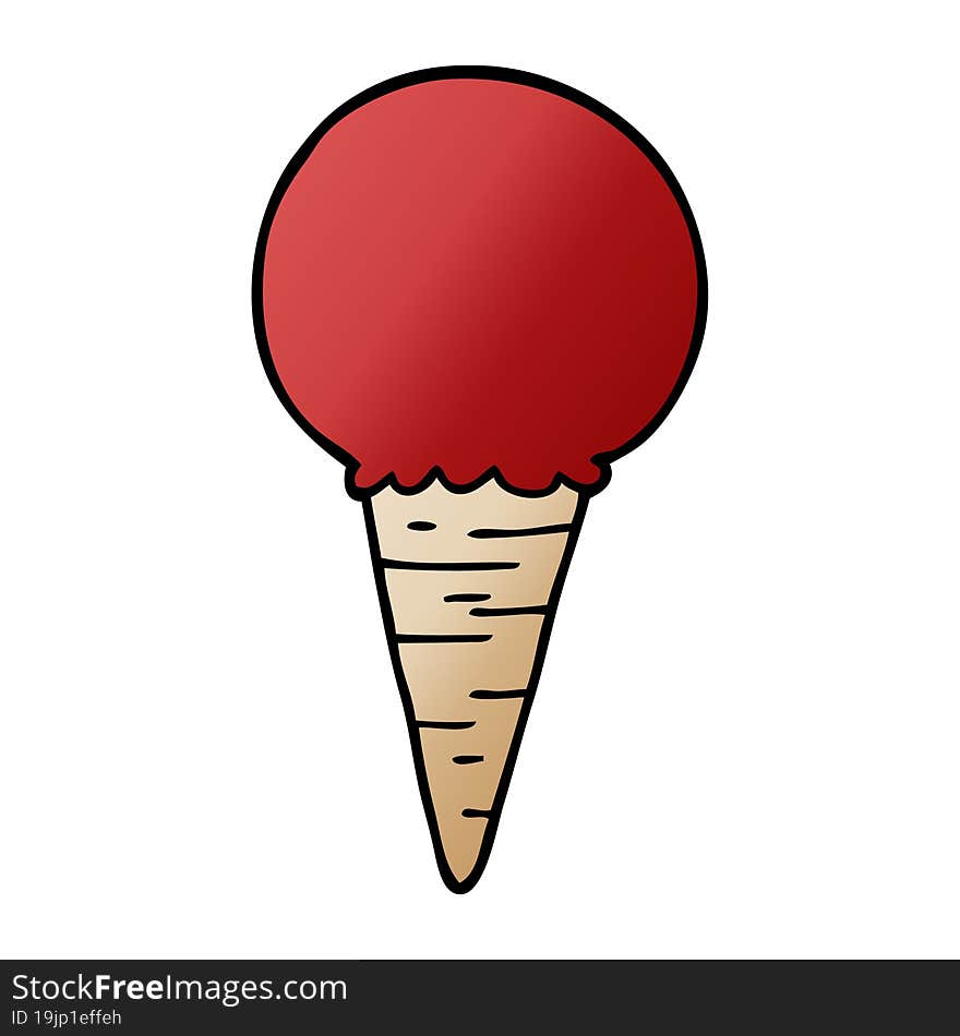 cartoon doodle ice cream cone