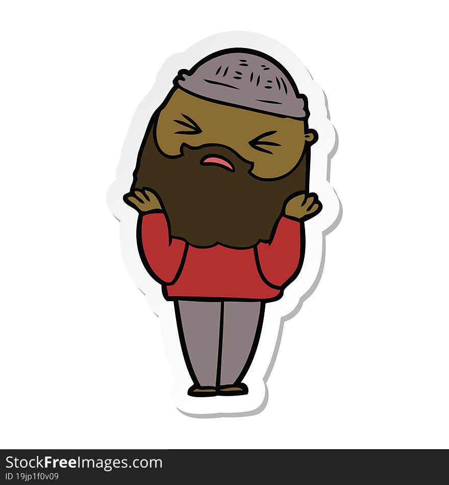 sticker of a cartoon man with beard