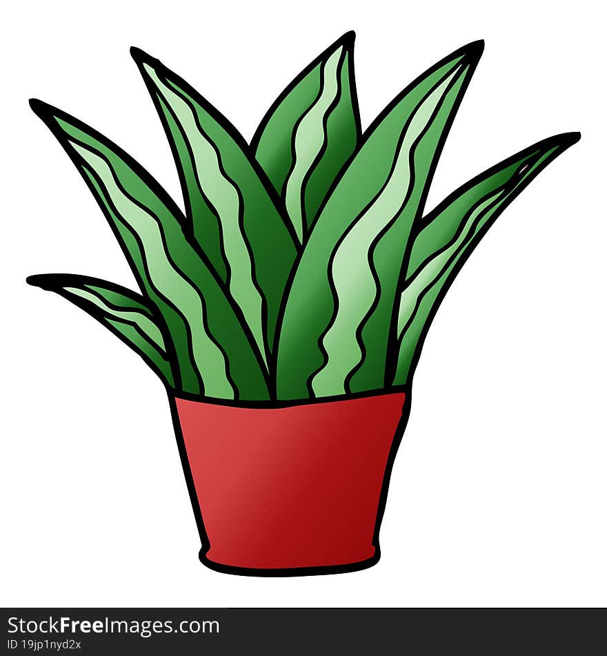 cartoon doodle house plant