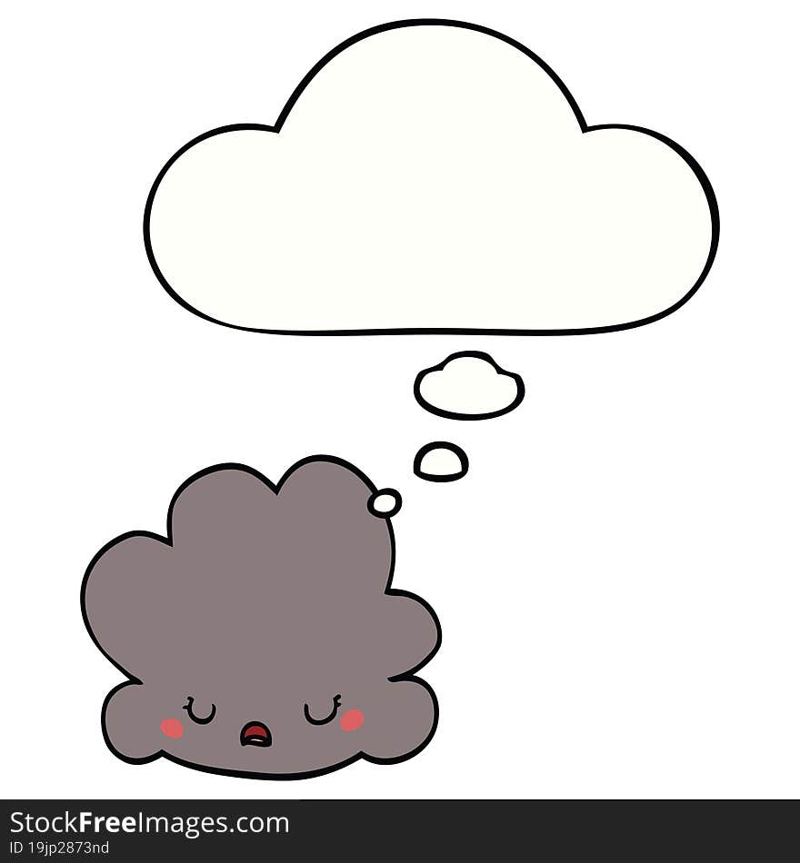 cartoon cloud and thought bubble