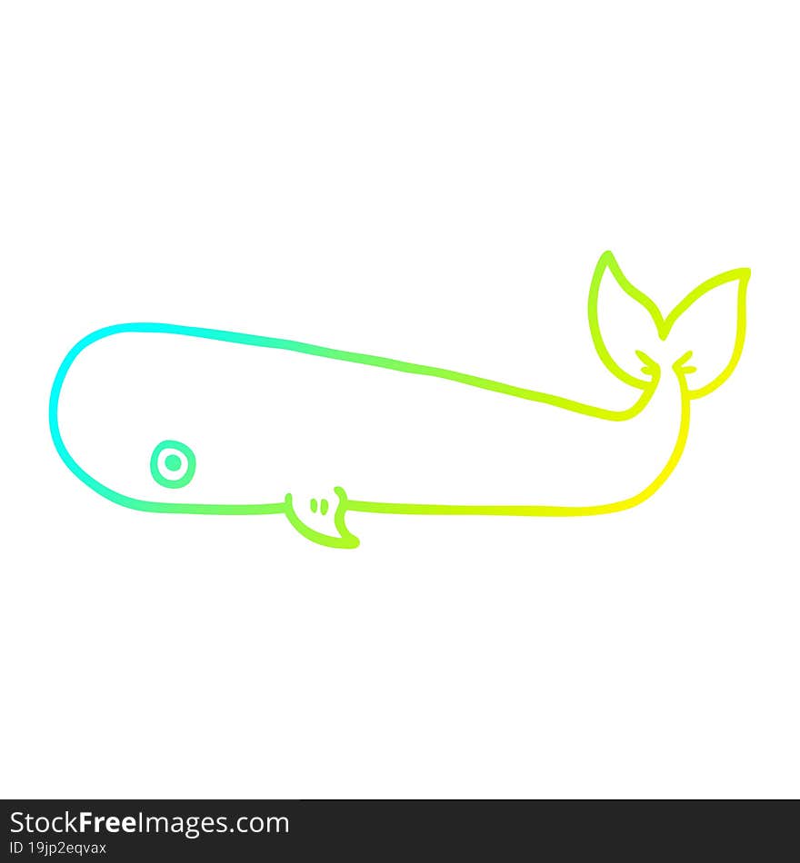 cold gradient line drawing cartoon whale