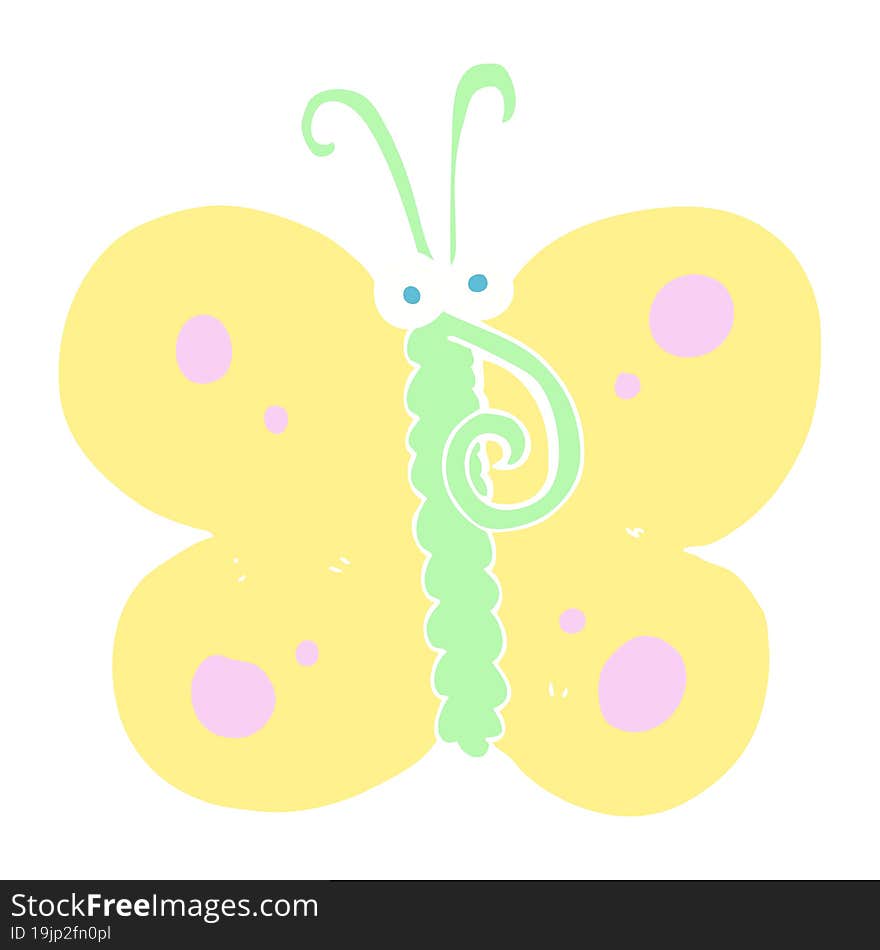 flat color illustration of a cartoon butterfly