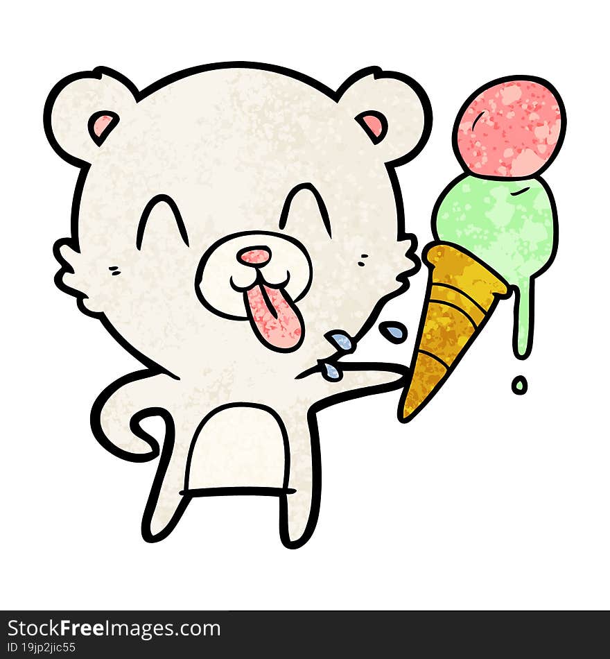 cartoon bear with ice cream. cartoon bear with ice cream