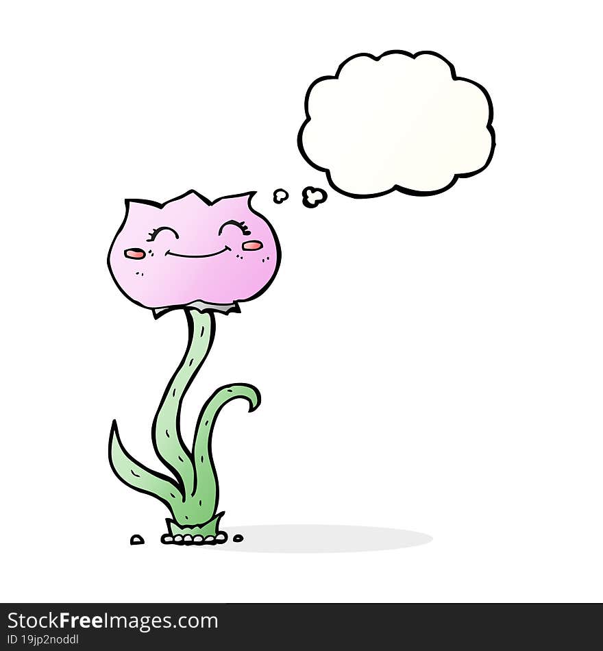 Cartoon Flower With Thought Bubble