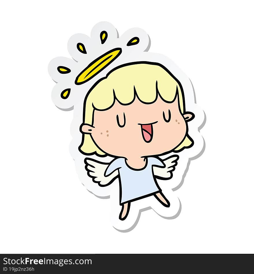 Sticker Of A Cartoon Angel