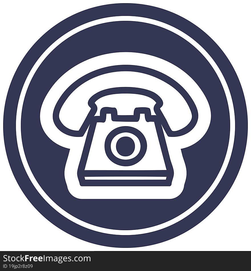 old telephone circular icon