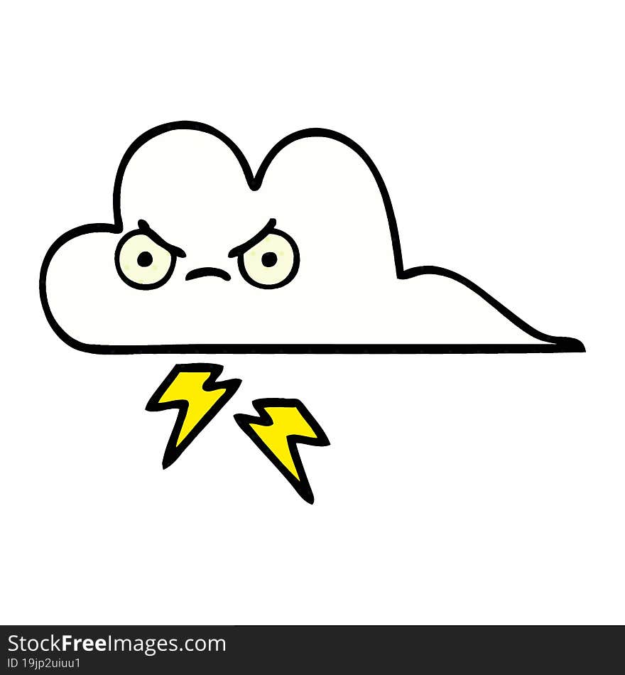 comic book style cartoon thunder cloud