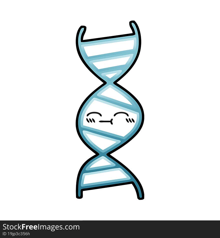 Gradient Shaded Cartoon DNA Strand