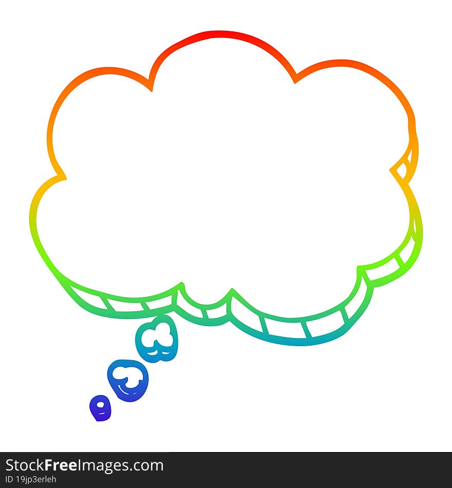 rainbow gradient line drawing cartoon expression bubble