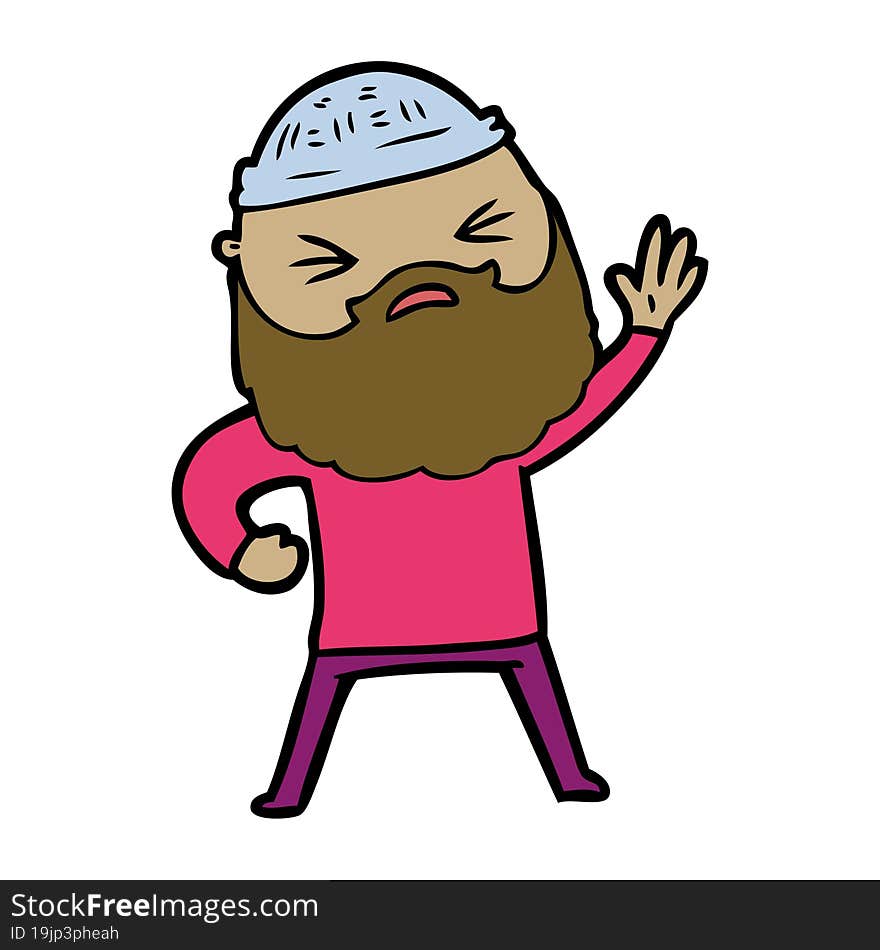 cartoon man with beard. cartoon man with beard