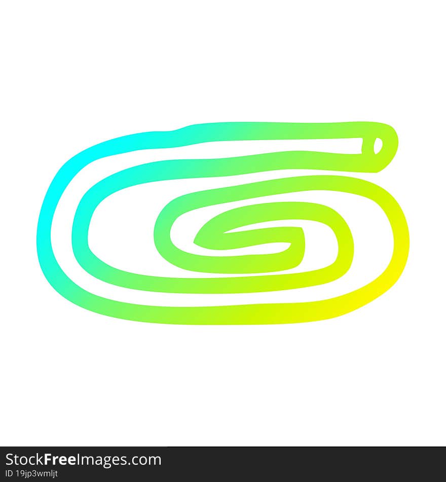 cold gradient line drawing of a cartoon paper clip