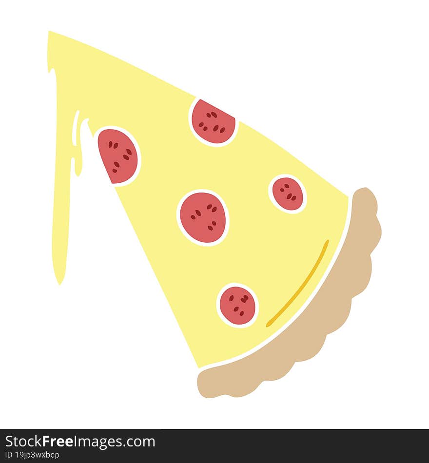 Quirky Hand Drawn Cartoon Slice Of Pizza