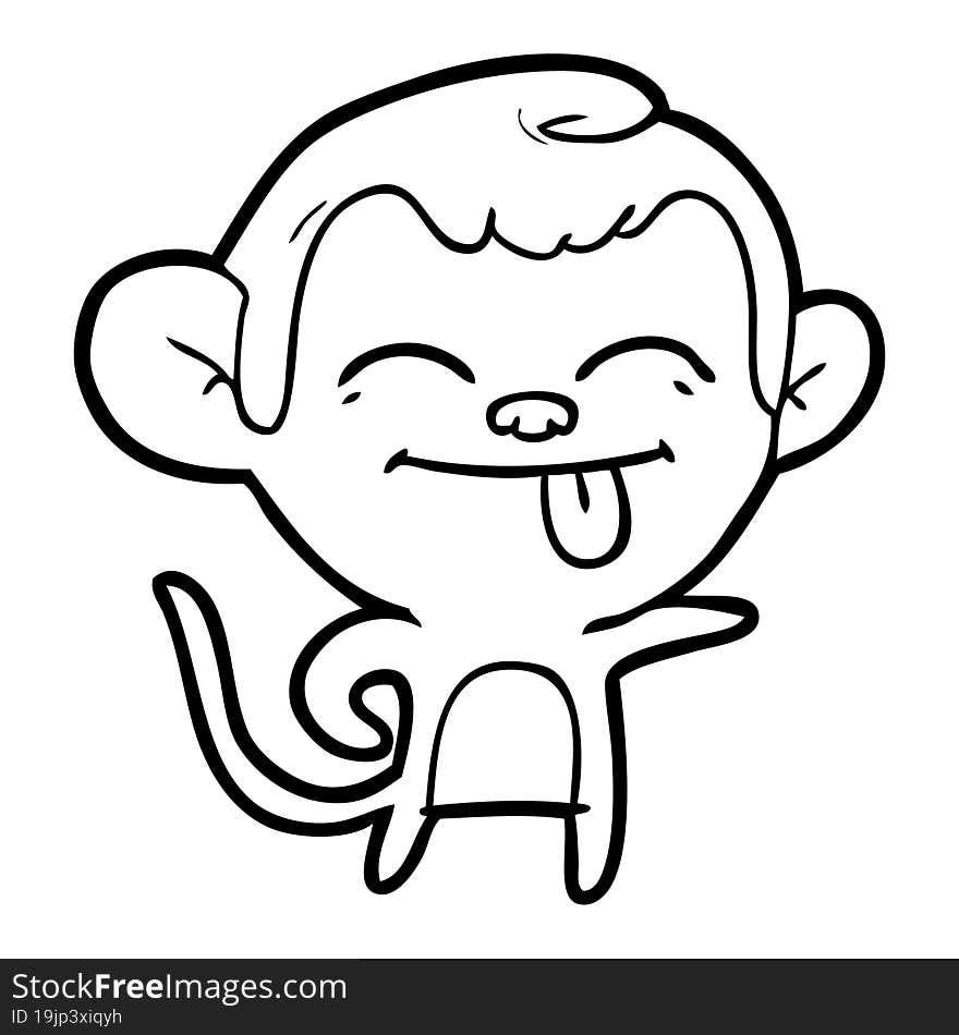 funny cartoon monkey pointing. funny cartoon monkey pointing