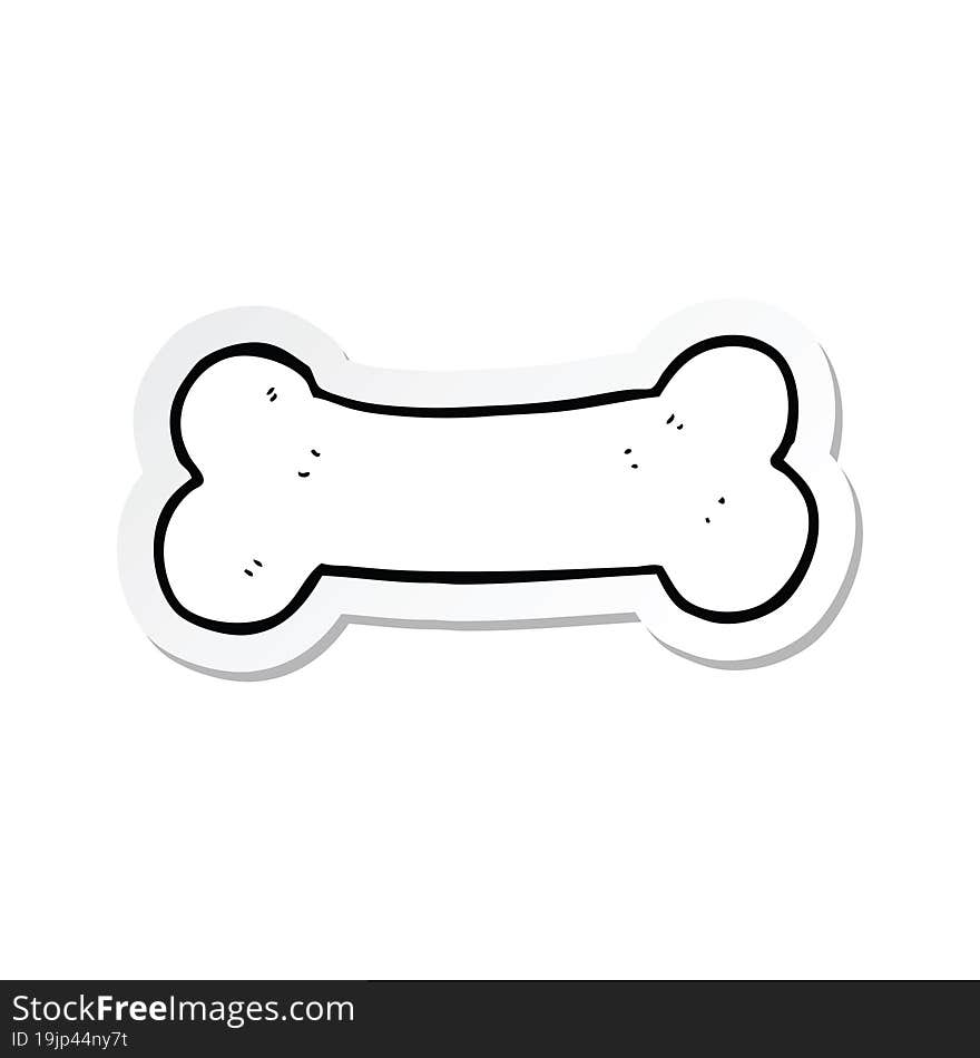 sticker of a cartoon bone