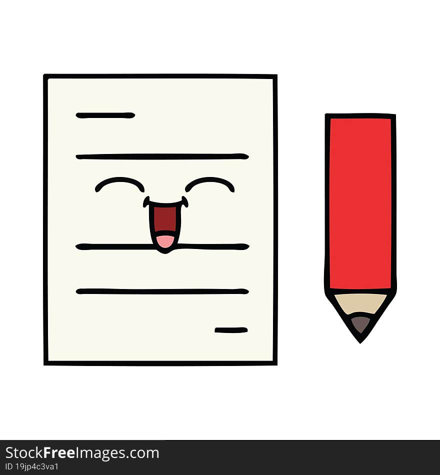 Cute Cartoon Test Paper