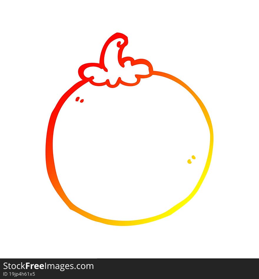 warm gradient line drawing cartoon tomato