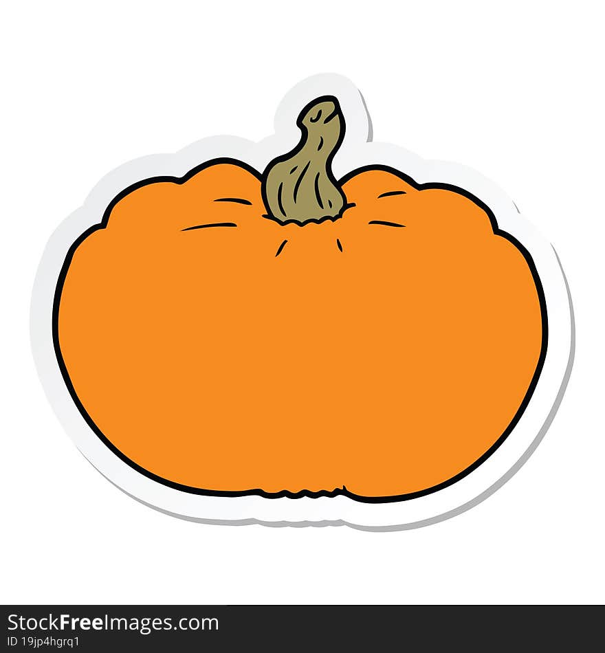 sticker of a cartoon pumpkin