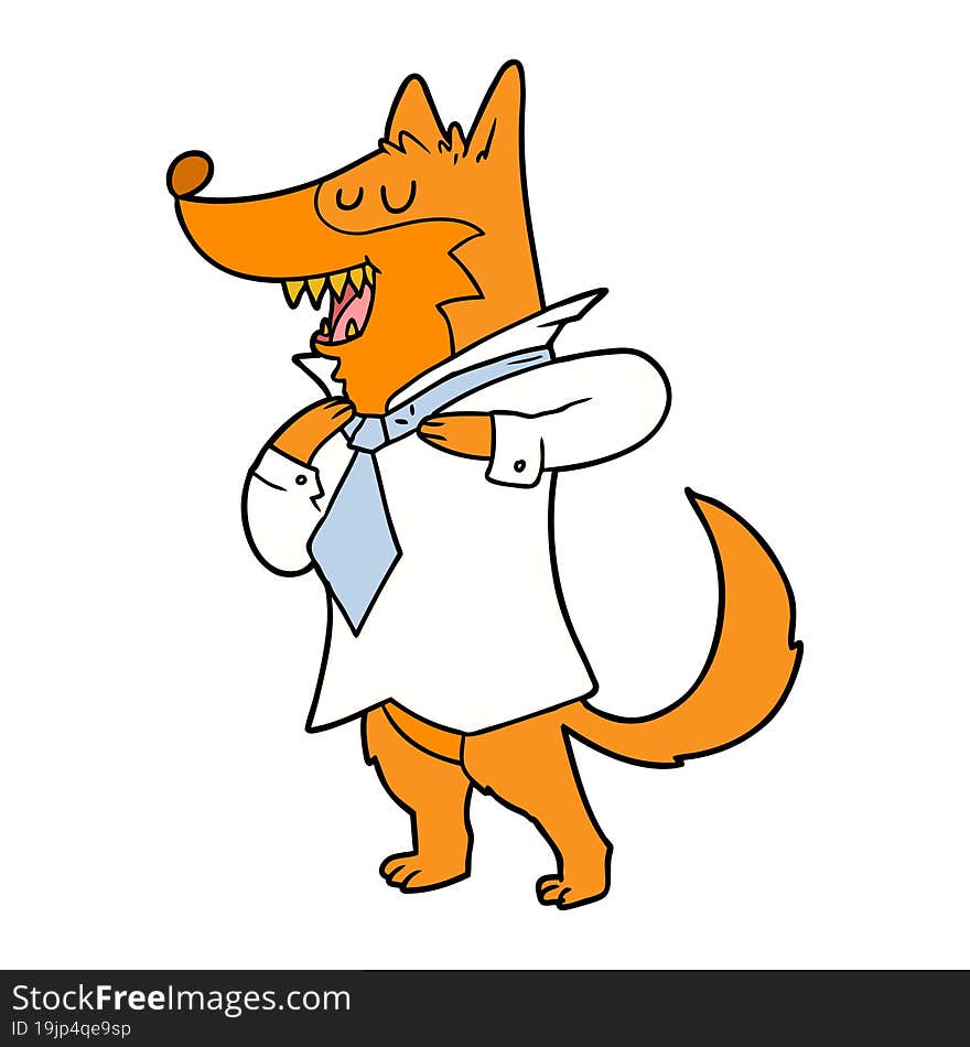 office worker fox cartoon character. office worker fox cartoon character