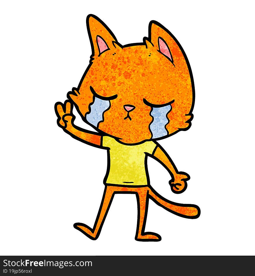 crying cartoon cat. crying cartoon cat