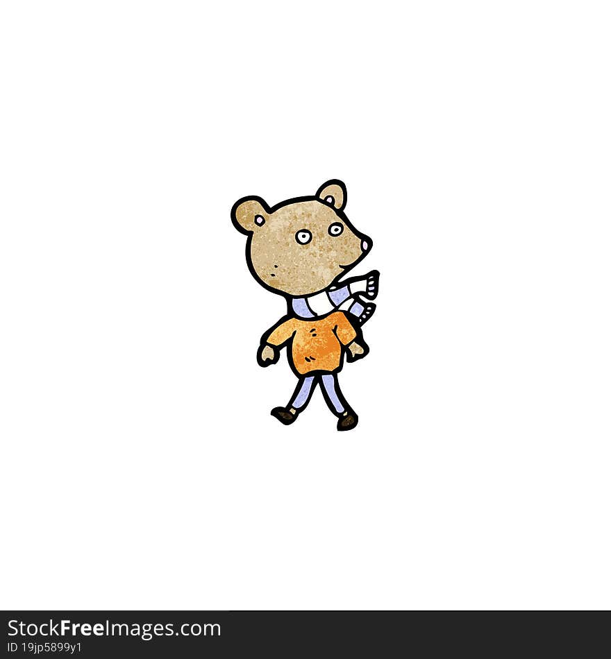 Cartoon Bear Wearing Scarf