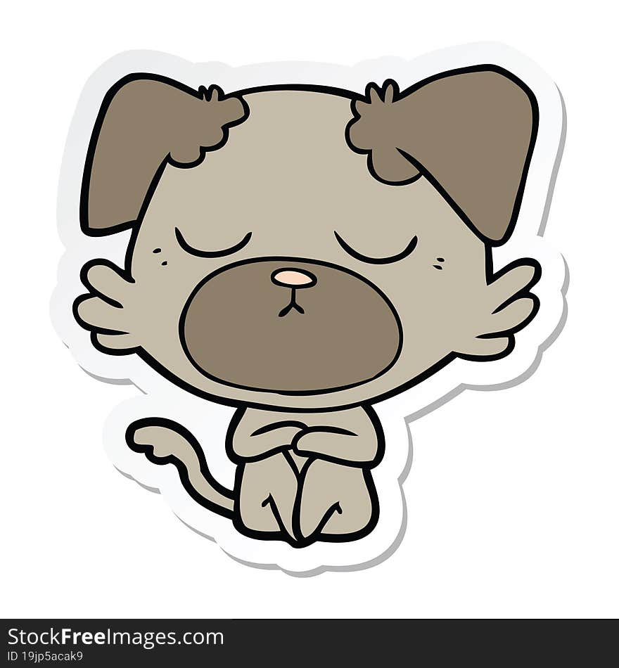 sticker of a cute cartoon dog