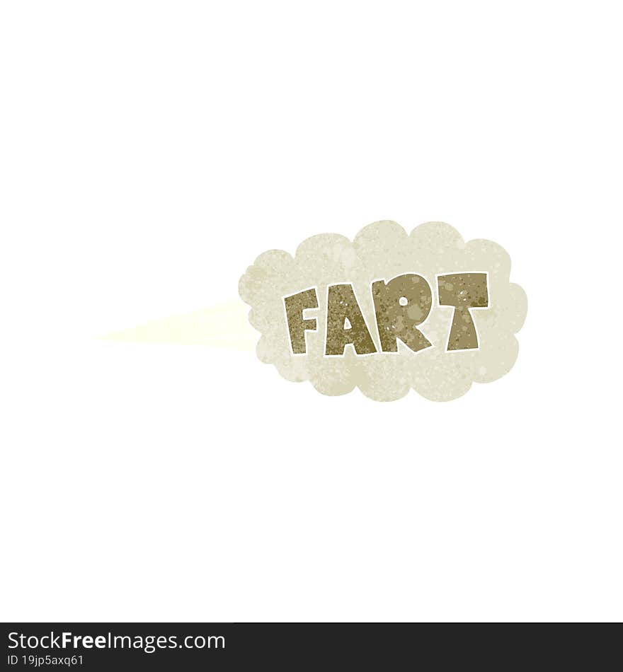 freehand retro cartoon fart symbol