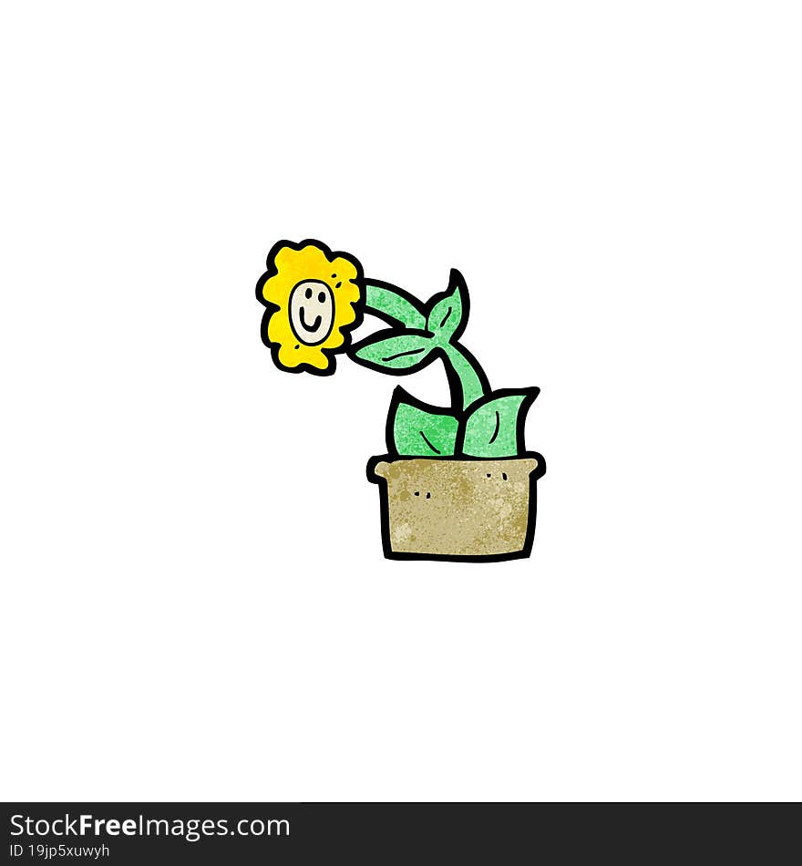 cartoon flower in pot