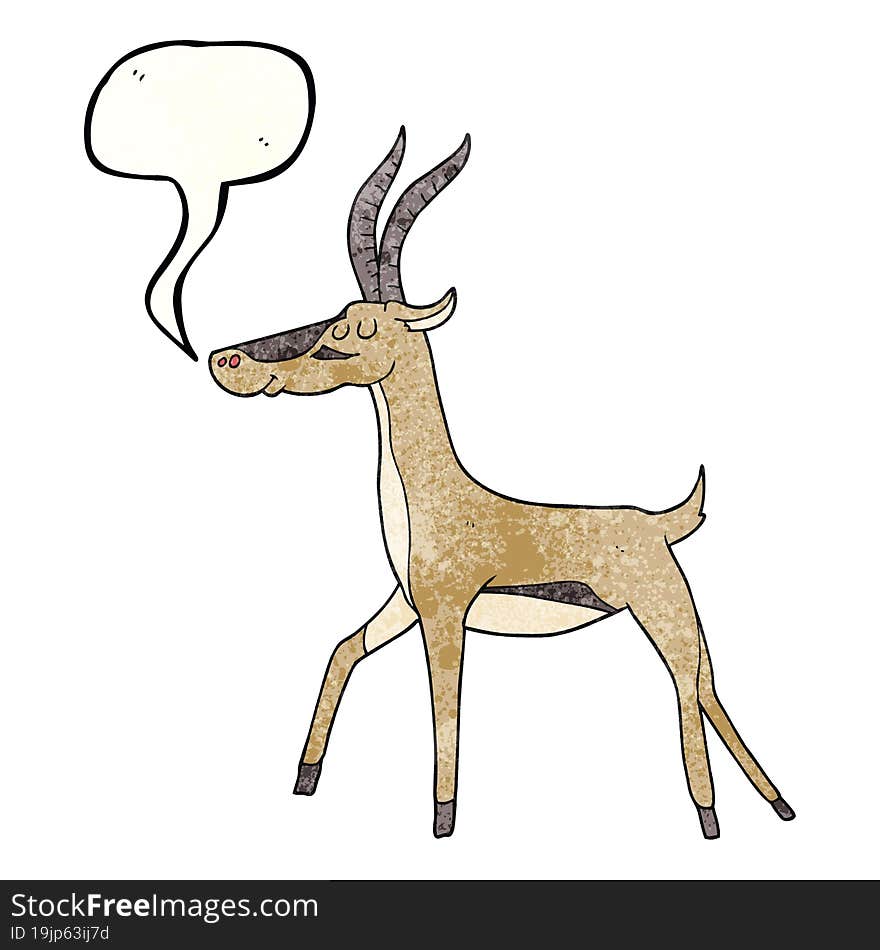 speech bubble textured cartoon gazelle