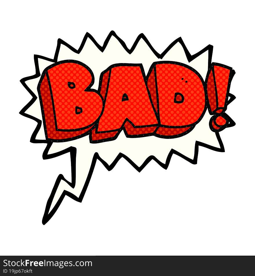 comic book speech bubble cartoon Bad symbol