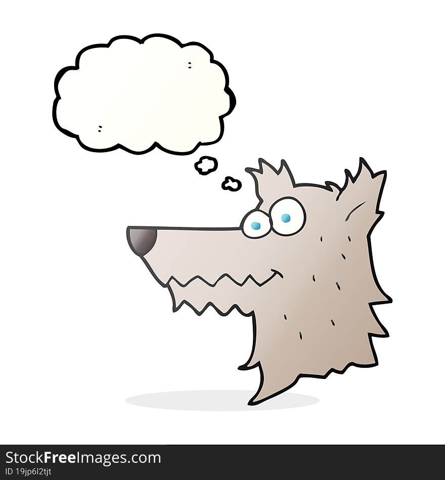 thought bubble cartoon wolf head