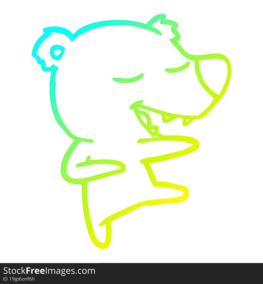 cold gradient line drawing cartoon bear