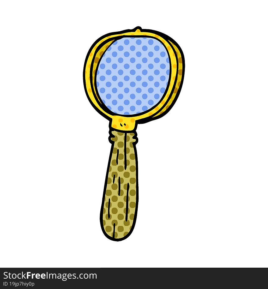 cartoon doodle magnifying glass