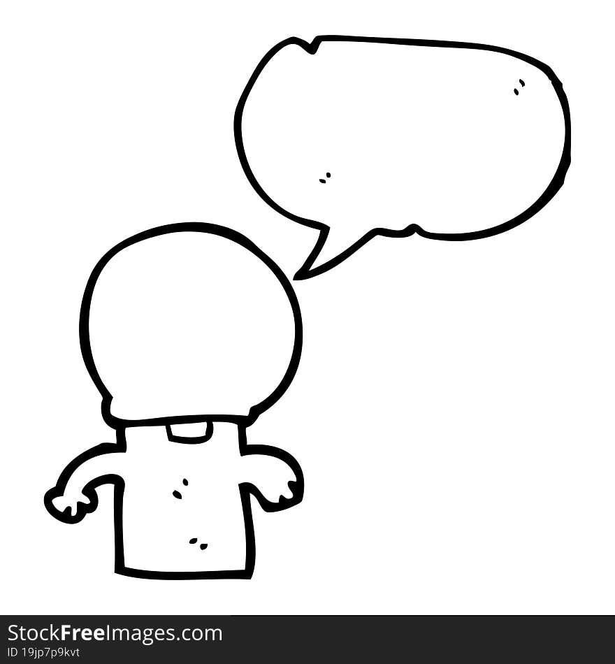 speech bubble cartoon little alien