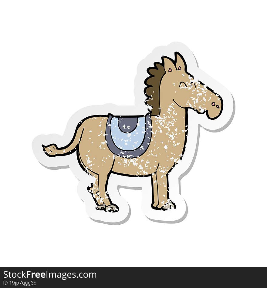 retro distressed sticker of a cartoon donkey