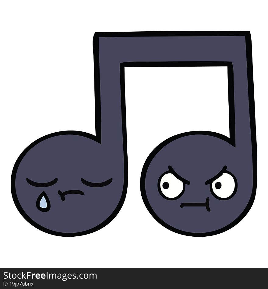 cute cartoon of a musical note. cute cartoon of a musical note