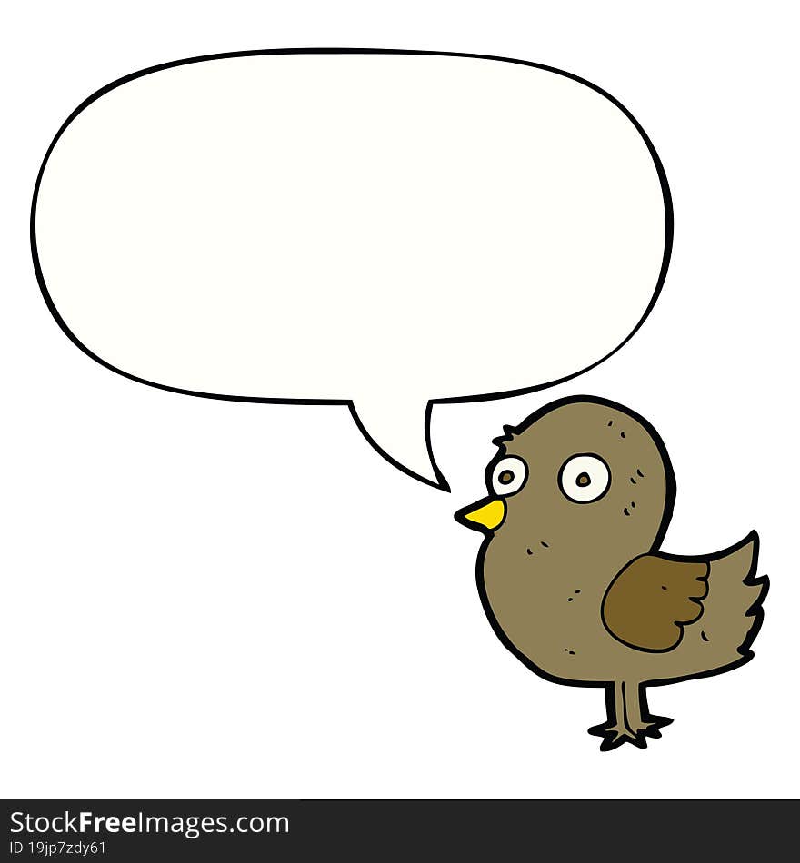 cartoon bird with speech bubble. cartoon bird with speech bubble