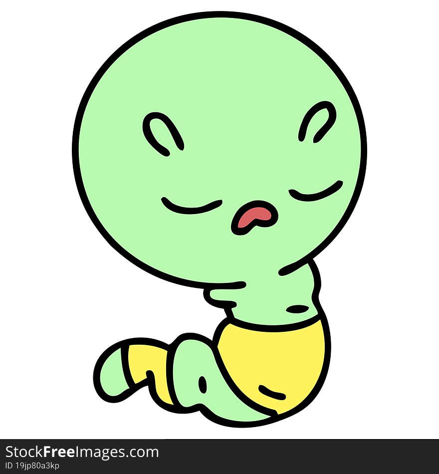 cartoon of a cute worm. cartoon of a cute worm