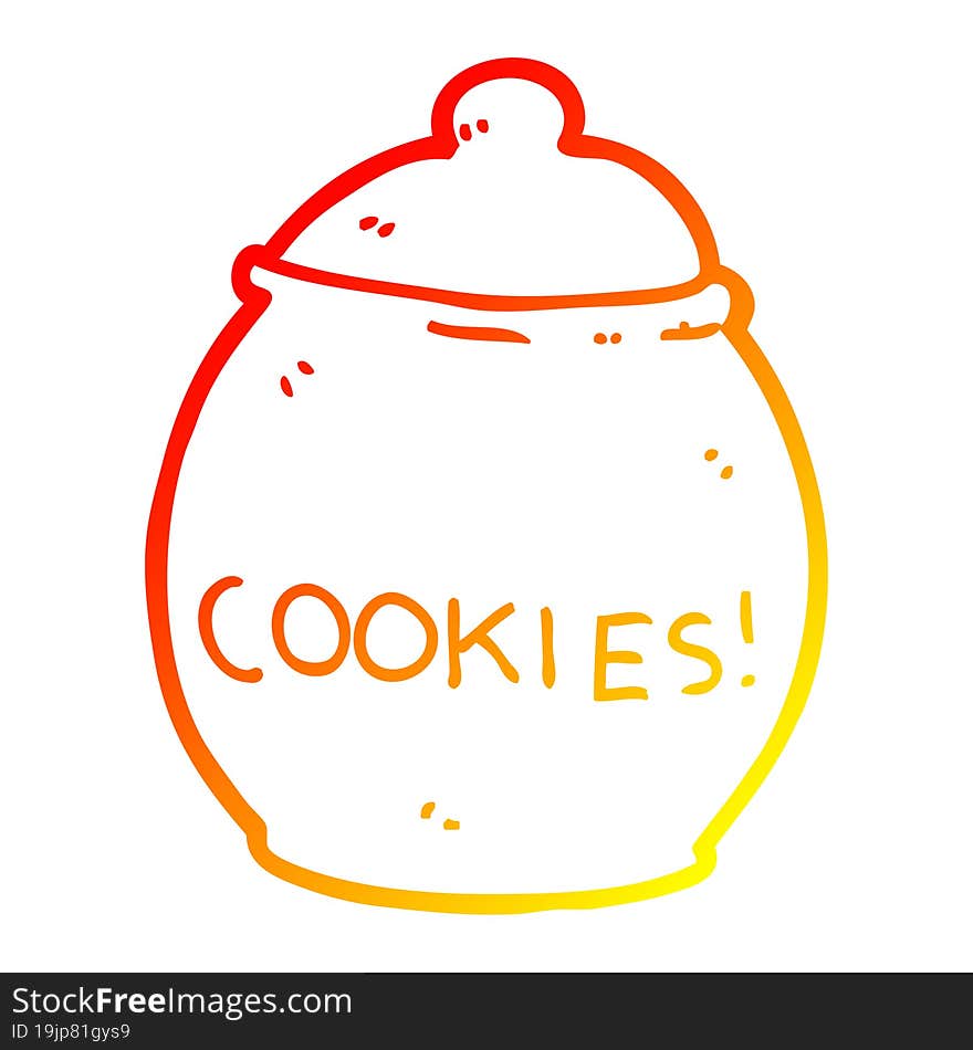 Warm Gradient Line Drawing Cartoon Cookie Jar