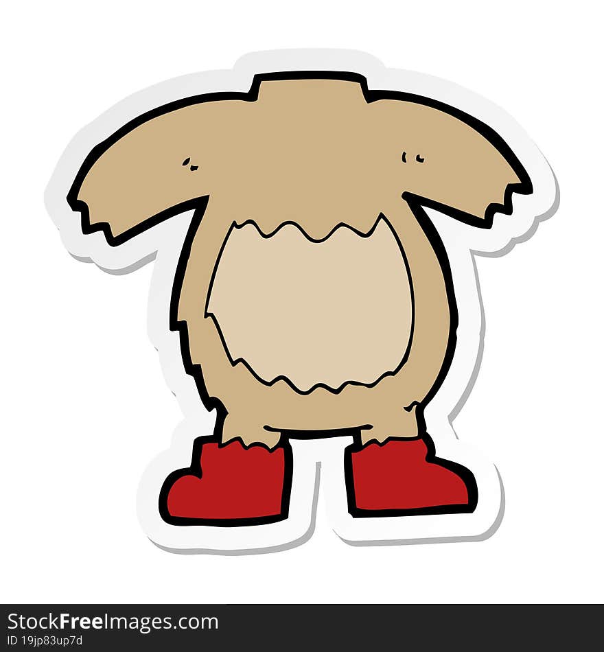 Sticker Of A Cartoon Teddy Bear Body