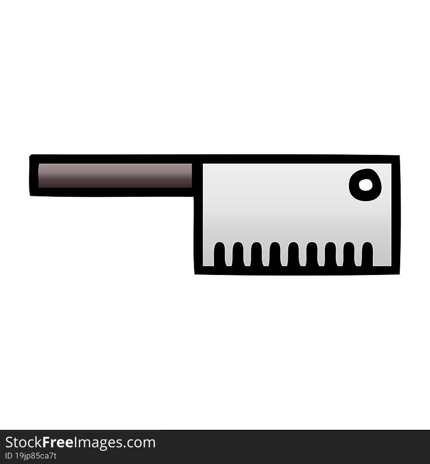 gradient shaded cartoon butcher knife