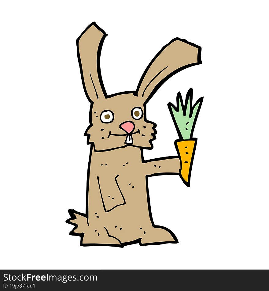 Cartoon Rabbit With Carrot