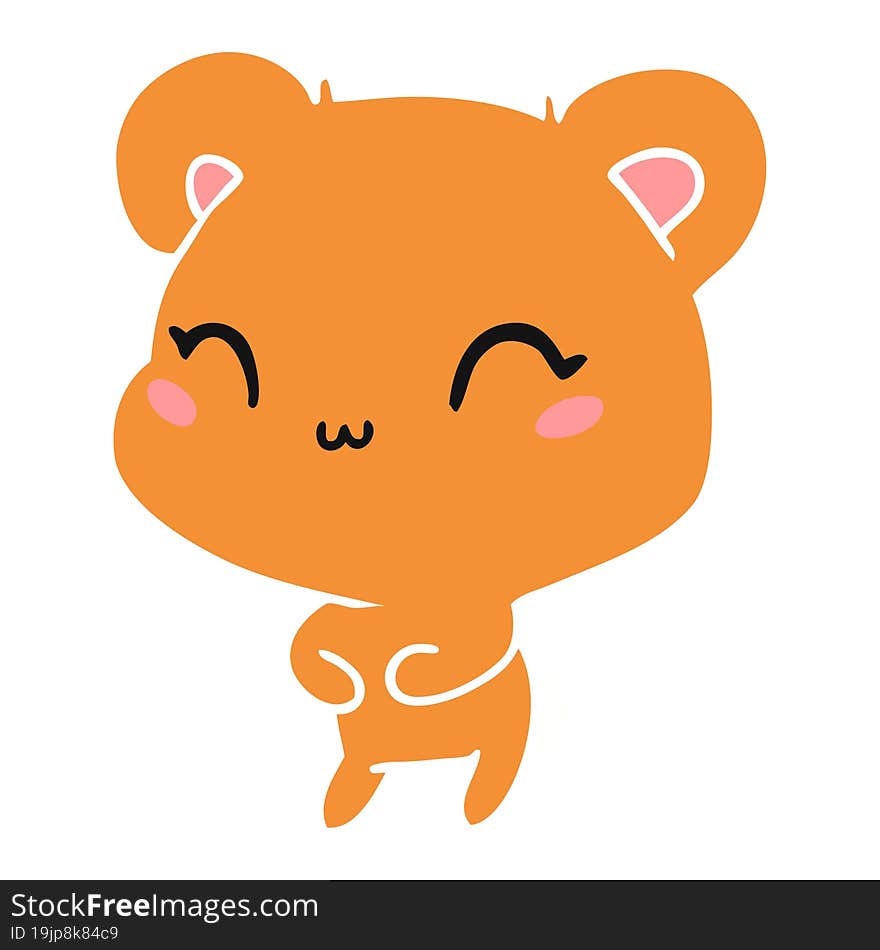 cartoon illustration kawaii cute teddy bear. cartoon illustration kawaii cute teddy bear